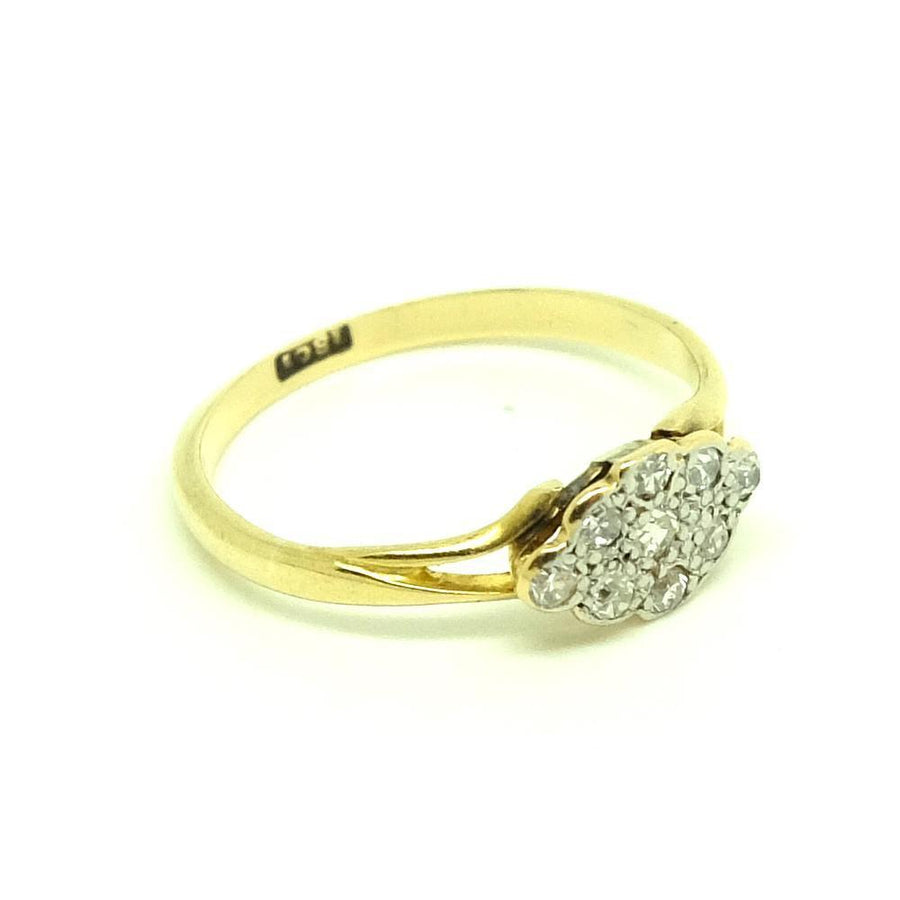 Antique Victorian Diamond Cluster 18ct Gold Ring