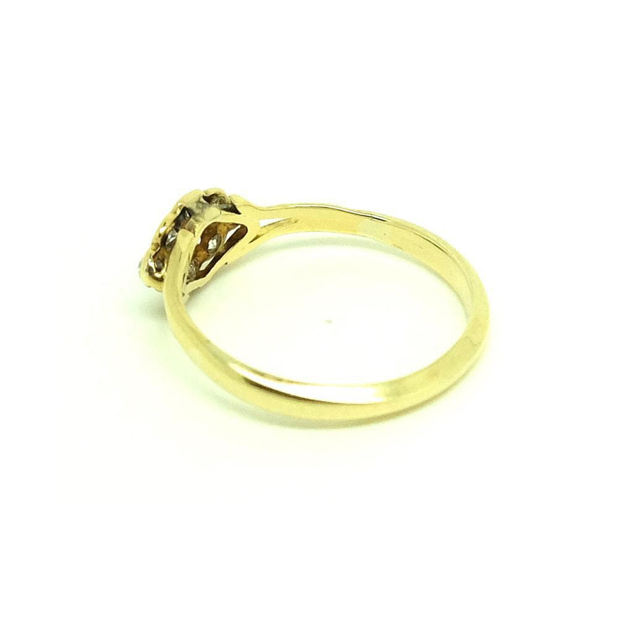 Antique Victorian Diamond Cluster 18ct Gold Ring