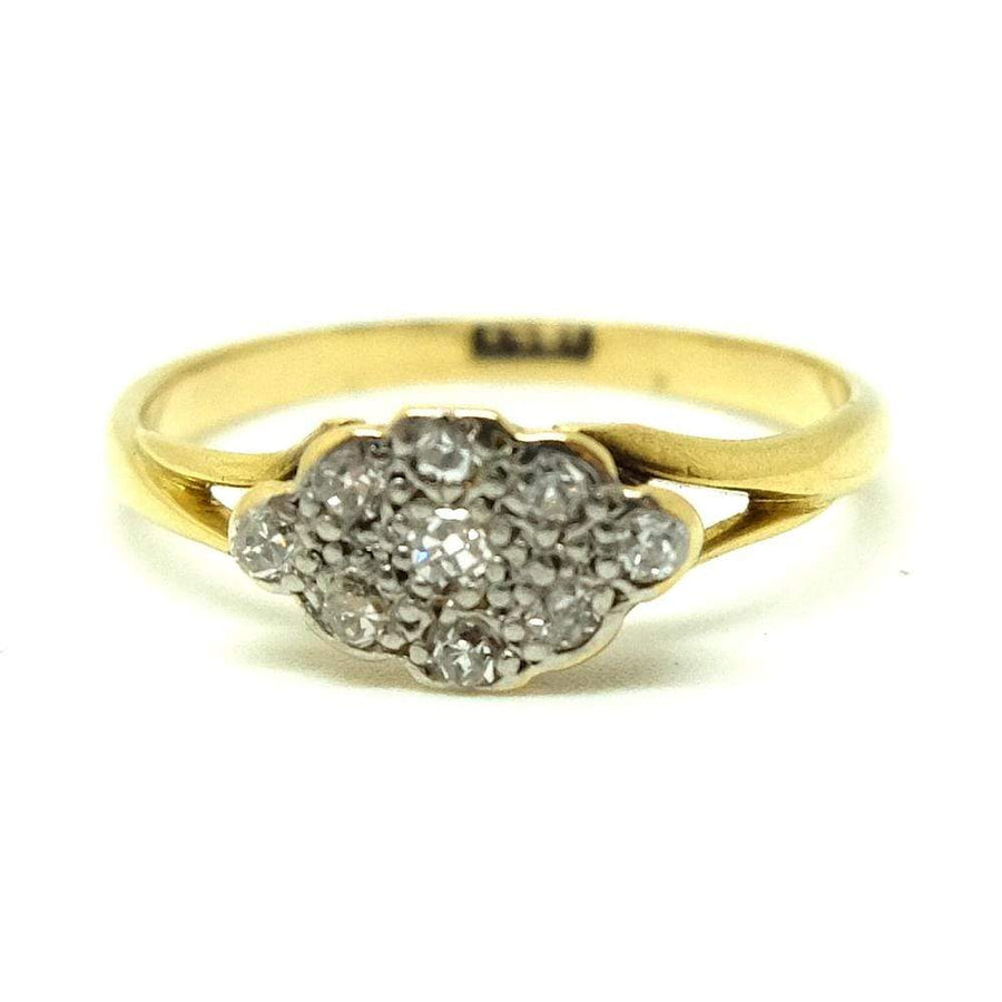VICTORIAN Ring Antique Victorian Diamond Cluster 18ct Gold Ring
