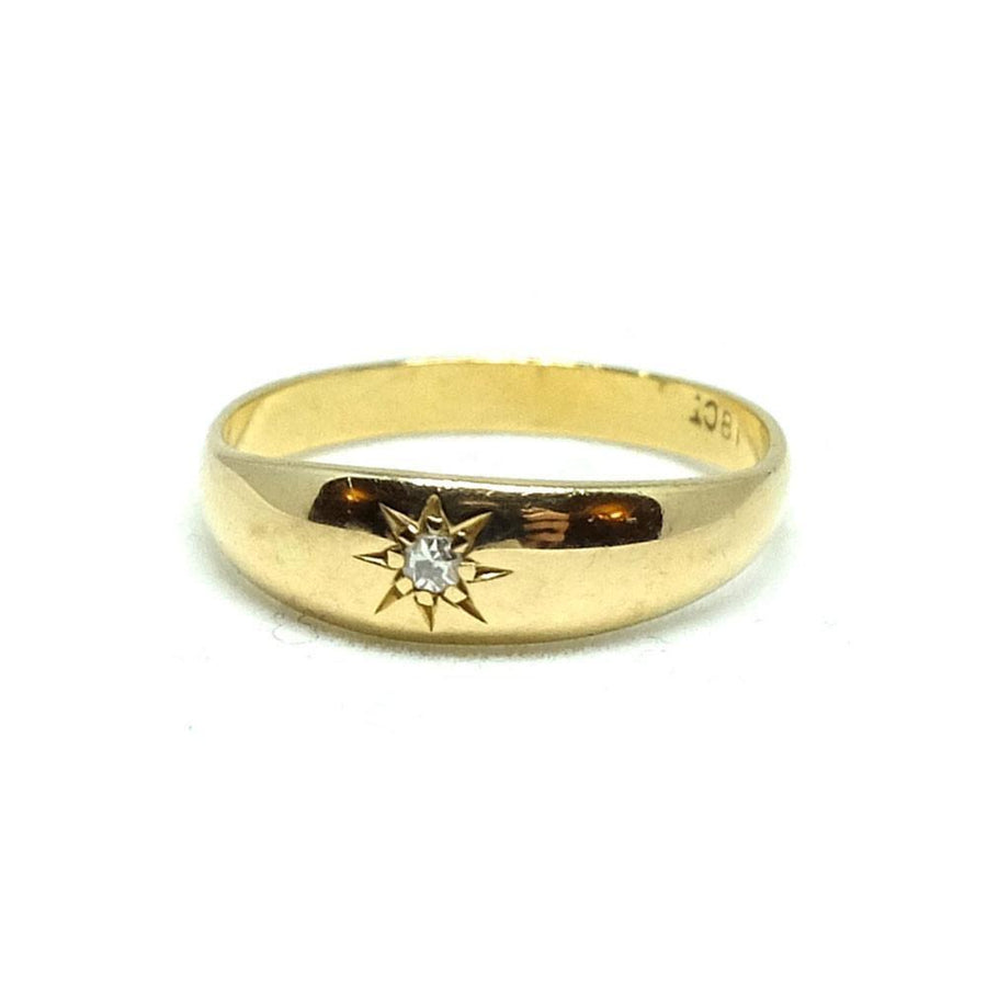 Antique Victorian Diamond Gypsy 18ct Gold Ring