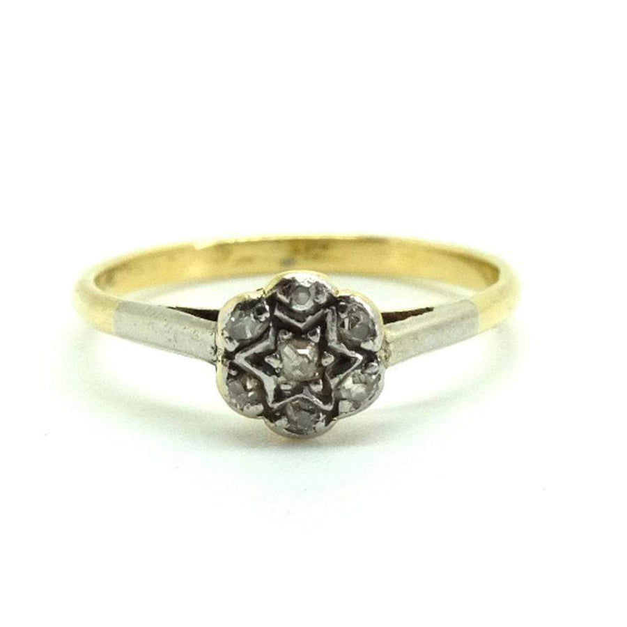 Antique Victorian Diamond Star 9ct Gold Ring