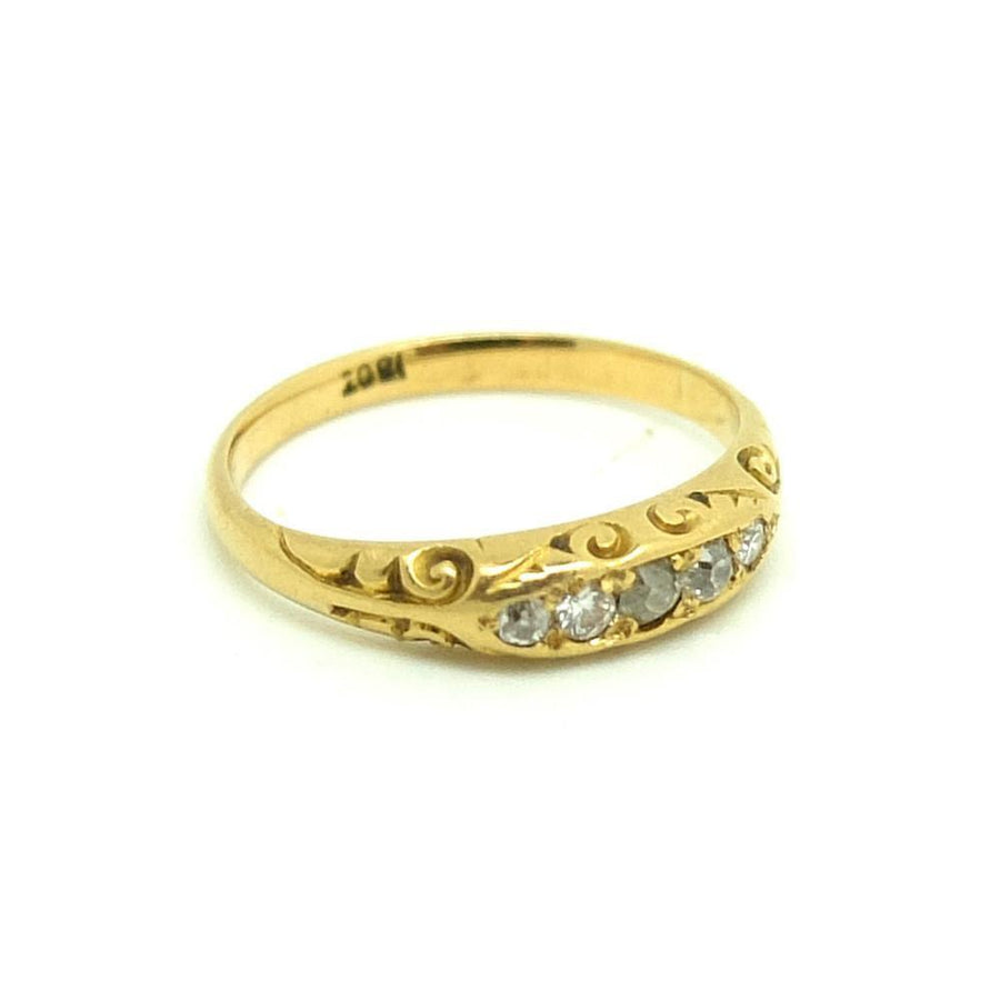 Antique Victorian Five Diamond 18ct Gold Ring