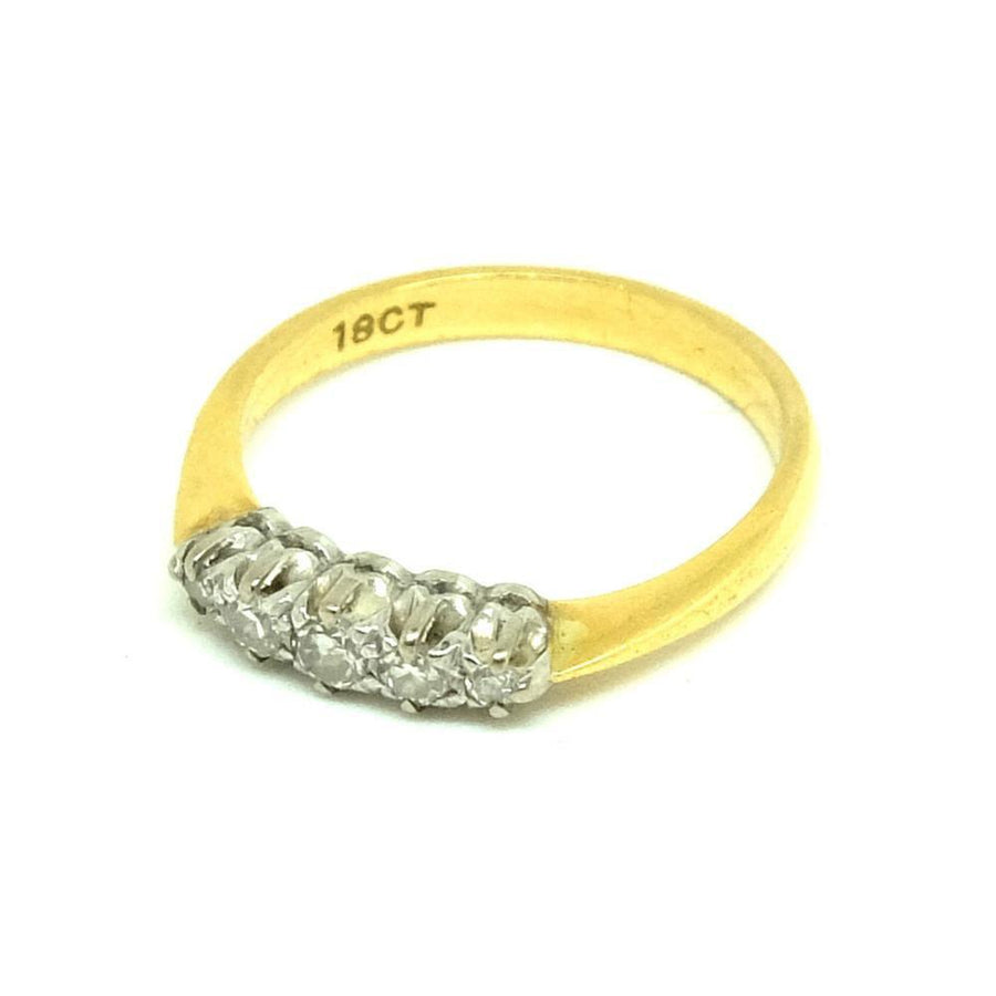 Antique Victorian Five Diamond 18ct Gold Ring