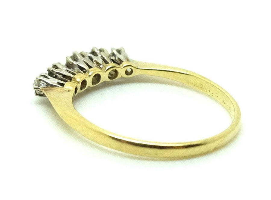 Antique Victorian Five Diamond Gold Ring (Size: N 1/2)