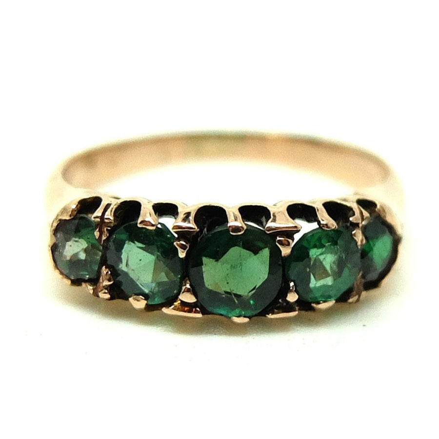 Antique Victorian Green Demantoid Garnet 9ct Rose Gold Ring