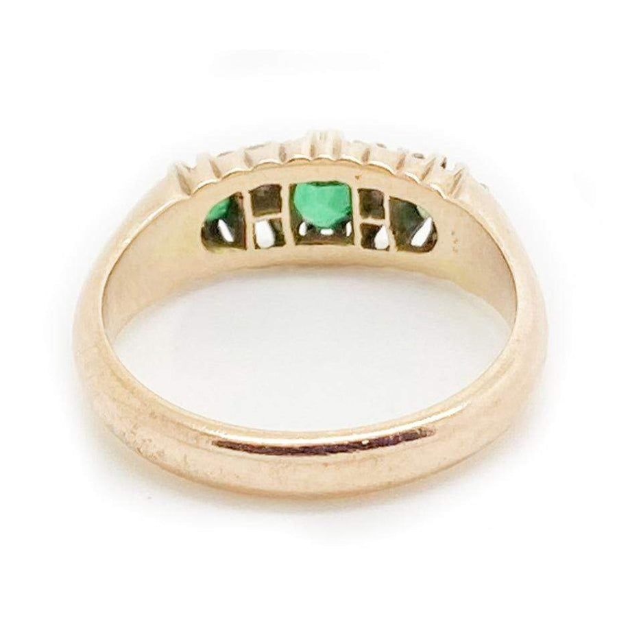 VICTORIAN Ring Antique Victorian Green Paste Diamond 9ct Gold Ring