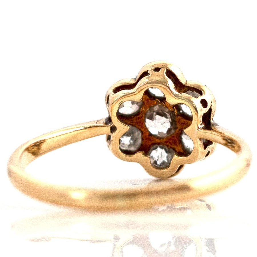 VICTORIAN Ring Antique Victorian Old Cut Cluster Daisy 18ct Gold Ring Mayveda Jewellery