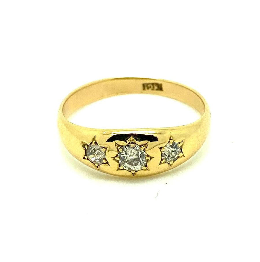 Antique Victorian Old Cut Diamond Star 18ct Gold Ring