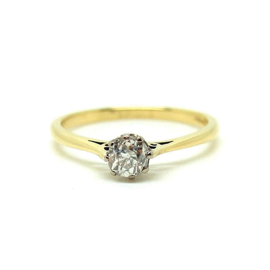 VICTORIAN Ring Antique Victorian Old Cut Solitaire Diamond 0.45ct Gemstone Engagement Ring