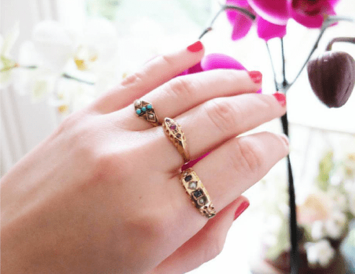 Antique Victorian Ruby & Diamond 1894 18ct Gold Gemstone Ring | O / 7.5