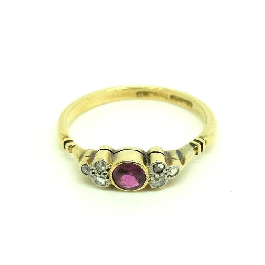 Antique Victorian Ruby & Diamond 18ct Gold Ring