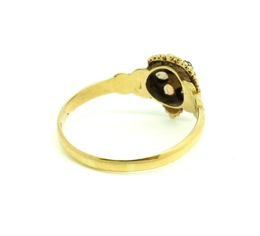 Victorian Opal and Ruby 18ct Yellow Gold Ring (Size: 0) - Mayveda Jewelry