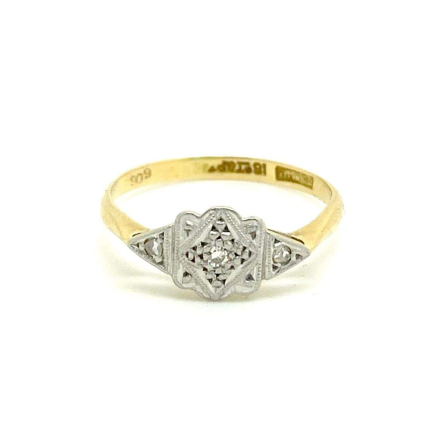 Vintage Art Deco Diamond 1930s Platinum 18ct Gold Ring