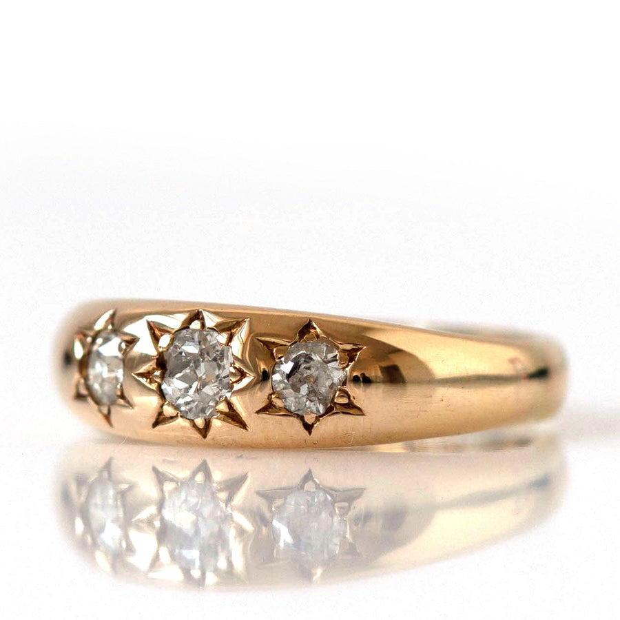 VICTORIAN Rings Antique Victorian 0.3ct Diamond Star Gypsy 18ct Gold Ring Mayveda Jewellery