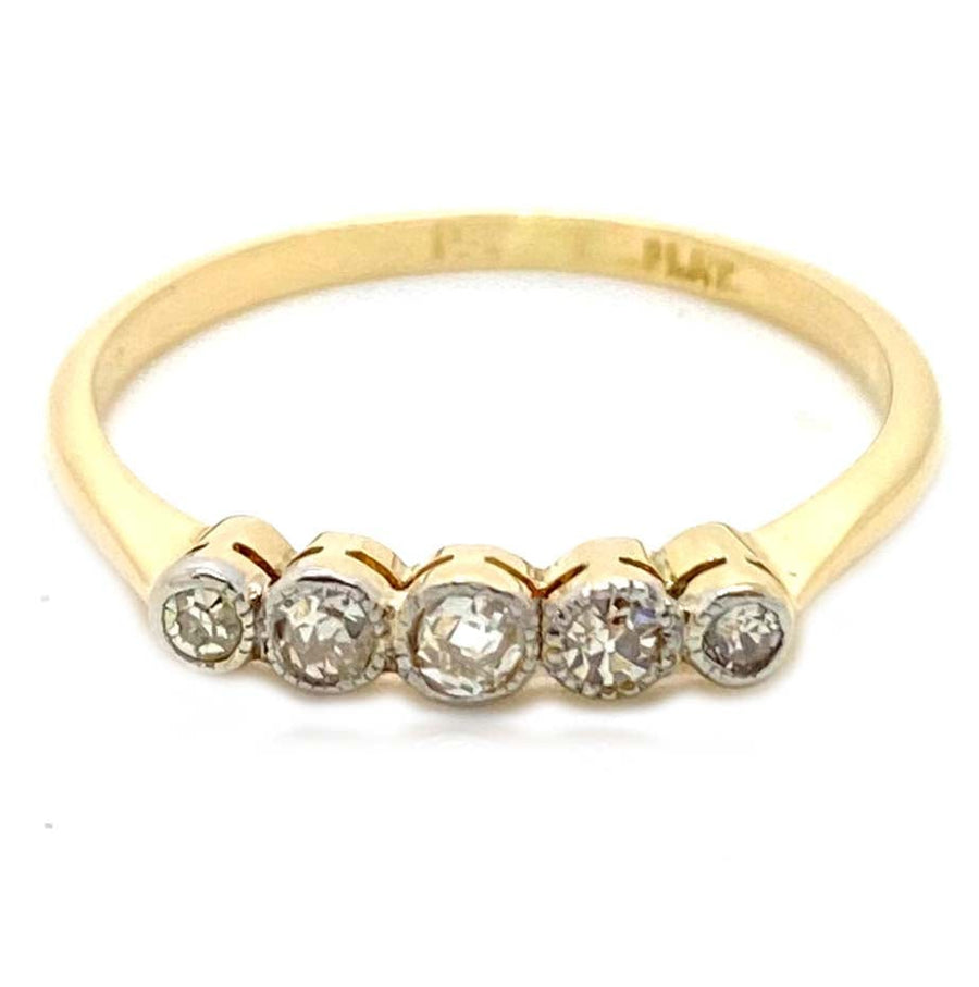 VICTORIAN Rings Vintage 1930s 18ct Gold Five Stone Diamond Ring Mayveda Jewellery