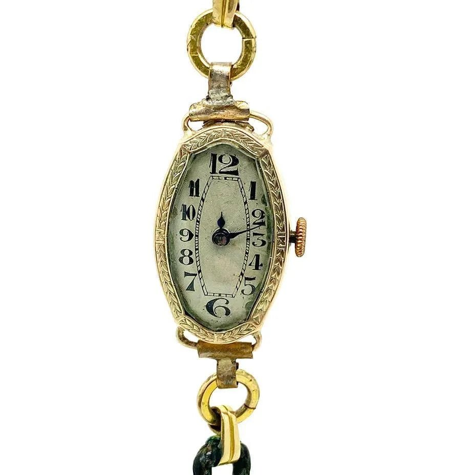 Vintage 1920s Art Deco 9ct Gold Swiss Ladies Watch