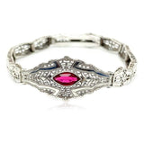 Vintage 1920s Art Deco Lace Filigree Sterling Silver Wedding Bracelet