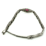 Vintage 1920s Art Deco Lace Filigree Sterling Silver Wedding Bracelet
