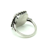 Vintage 1920s Blue Chalcedony Marcasite Silver Ring