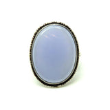 Vintage 1920s Blue Chalcedony Sterling Silver Ring
