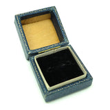 Vintage 1920s Blue Leather Velvet Ring Box