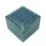 Vintage 1920s Blue Leather Velvet Ring Box