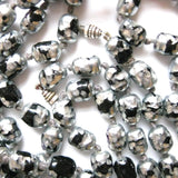 Vintage 1920s Long Silver & Black Glass Necklace
