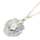 Vintage 1920s Silver Medallion Necklace