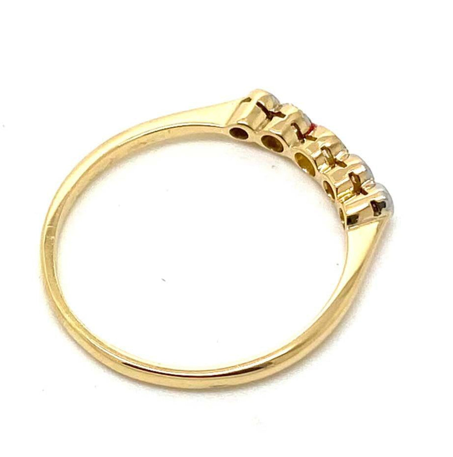 Vintage 1930s 18ct Gold Five Stone Diamond Ring