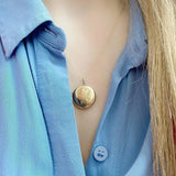 Vintage 1930s 9ct Gold Circular Locket Necklace