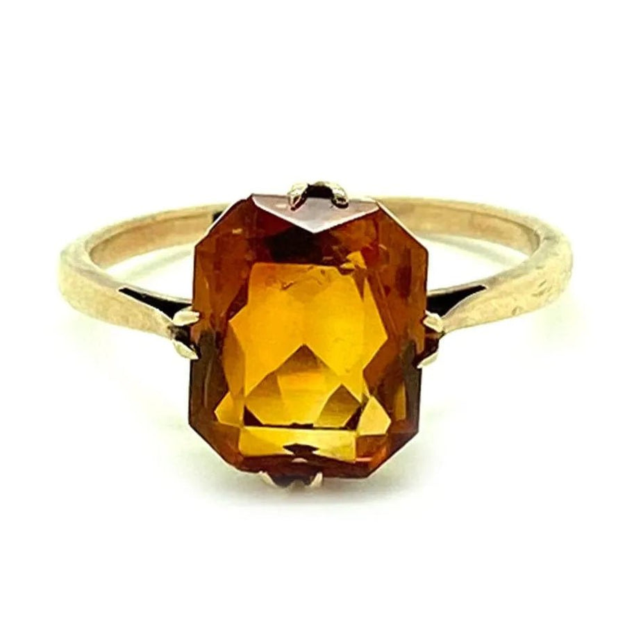 Vintage 1930s 9ct Gold Citrine Ring