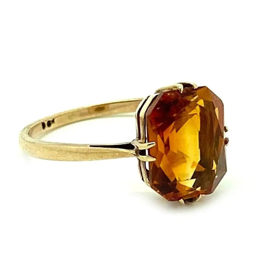 Vintage 1930s 9ct Gold Citrine Ring