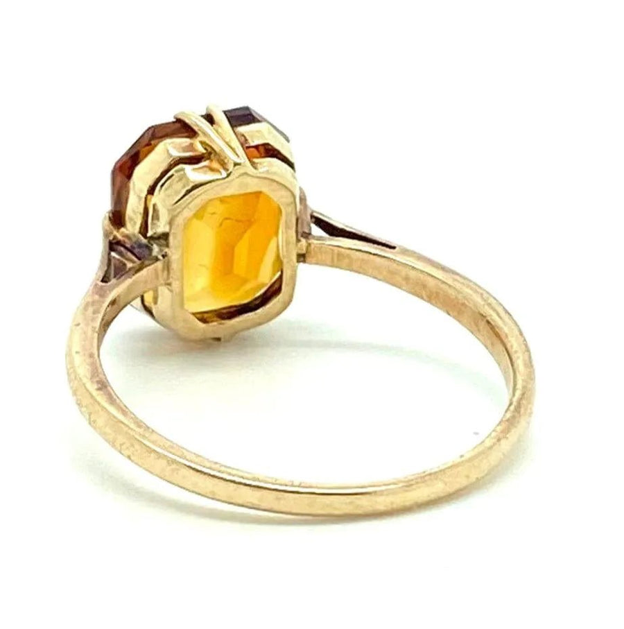 Vintage 1930s 9ct Gold Citrine Ring