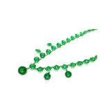 Vintage 1930s Art Deco Emerald Green Glass Necklace