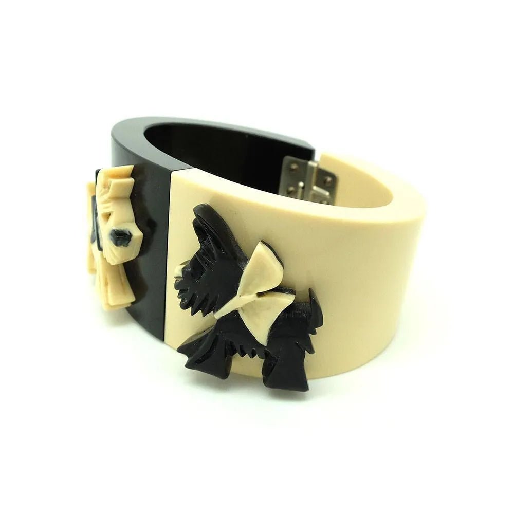 Brazalete de perro escocés de baquelita vintage de los años 30, view 6