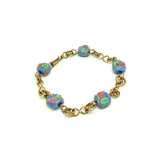 Vintage 1930's Blue Wedding Cake Rolled Gold Bracelet