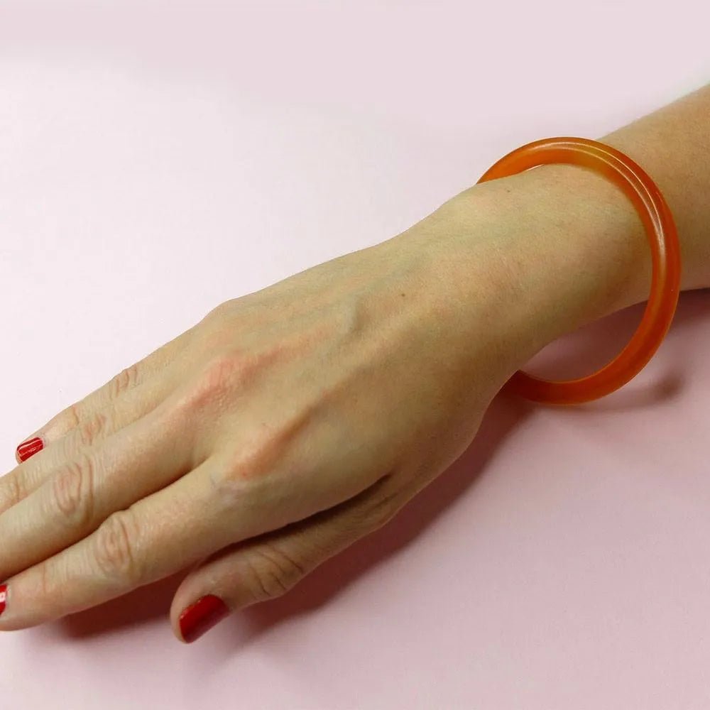 Vintage 1930s Butterscotch Bakelite Bangle Bracelet, view 2