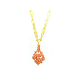 Vintage 1930's Celluloid Elephant Carved Chain Necklace