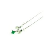 Vintage 1930s Emerald Green Glass Drop Necklace