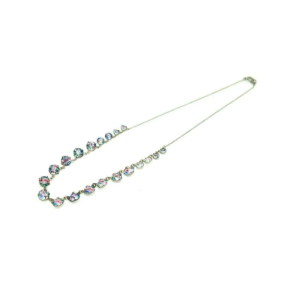 Vintage 1930s Iris Glass Necklace (Necklace Set), view 7
