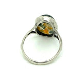 Vintage 1930s Moss Agate Silver Ring