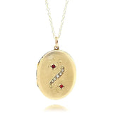 Vintage 1930s Oval Paste 9ct Gold Locket