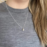 Vintage 1930s Paste Button Silver Necklace