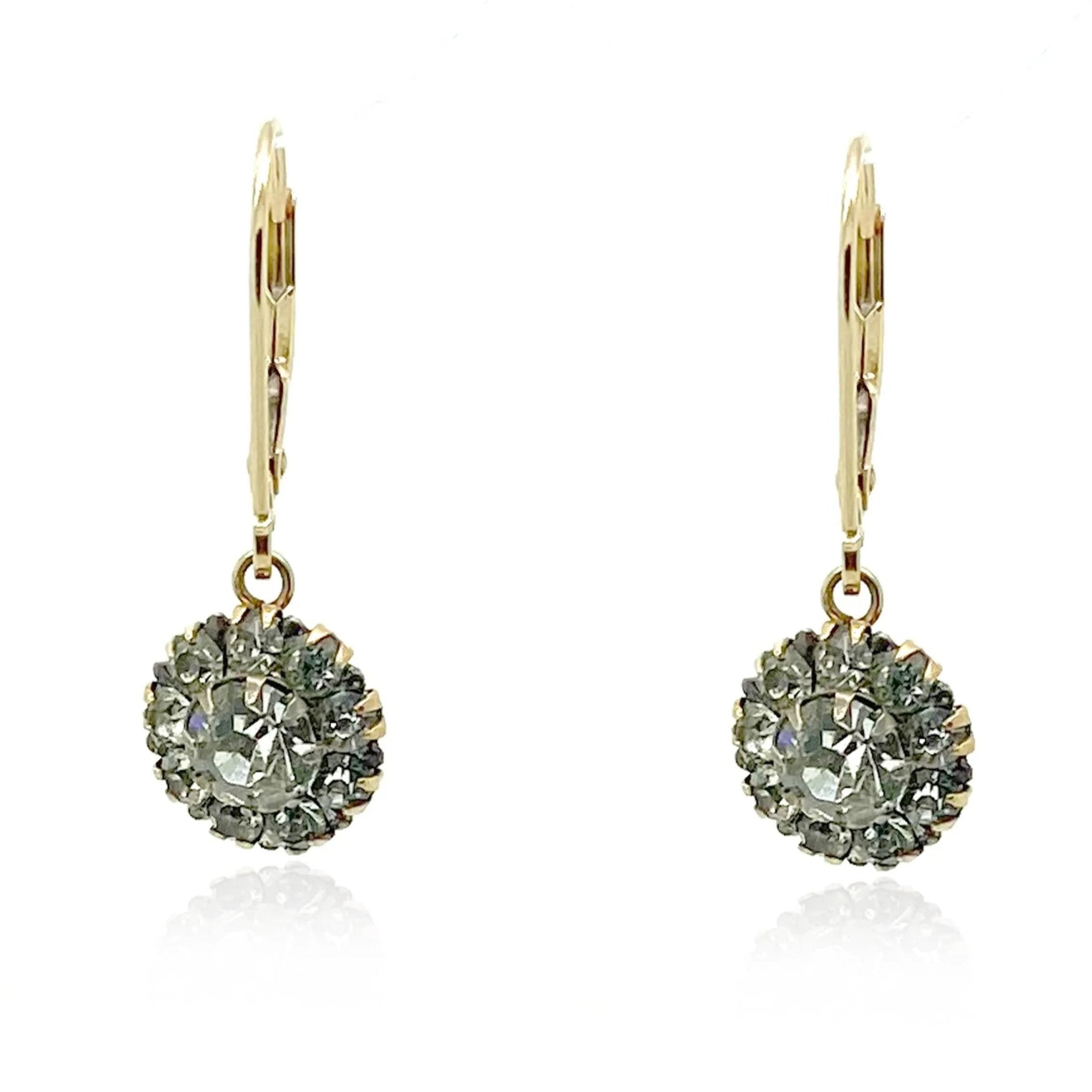 Vintage 1930s Paste Gold Drop Earrings