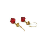 Vintage 1930's Red Glass Beaded Earrings