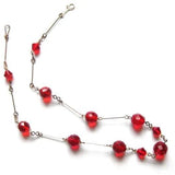 Vintage 1930s Red Glass Rolled Gold Necklace