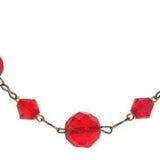 Vintage 1930s Red Glass Rolled Gold Necklace