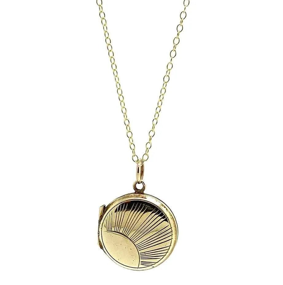 Vintage 1930s Round 9ct Gold Locket Necklace, view 5
