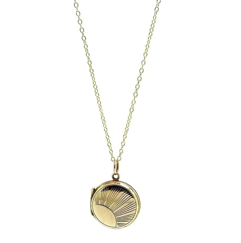 Vintage 1930s Round 9ct Gold Locket Necklace