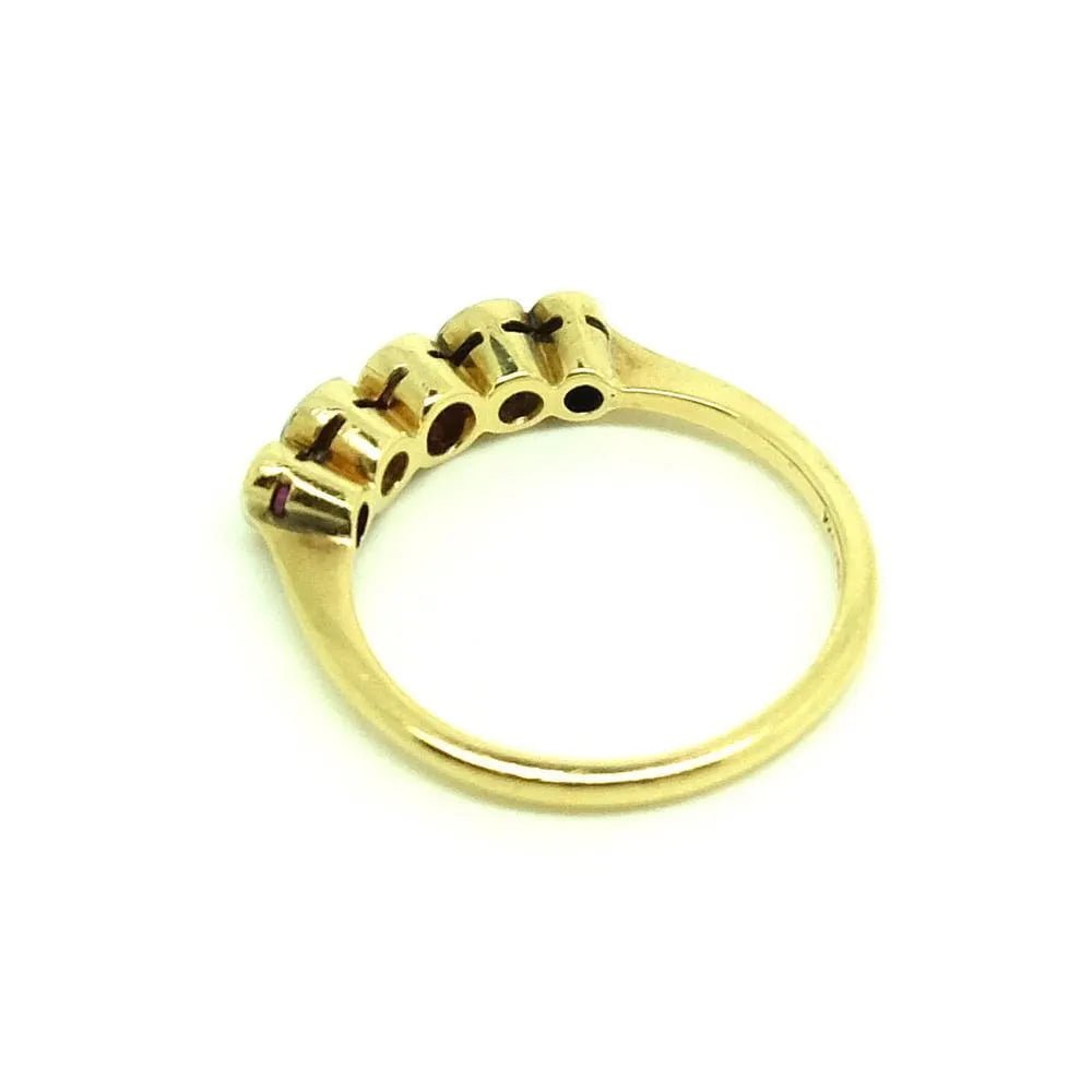 Vintage 1930s Ruby & Diamond 18ct Gold & Platinum Ring, view 4
